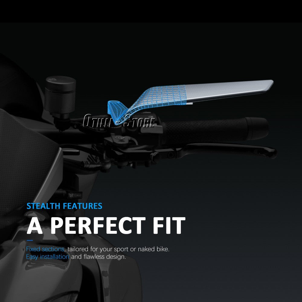 Voiture électrique Street Bike Universal Poignée Miroir Blue Lens Alliage d'aluminium Matériel Motorcy