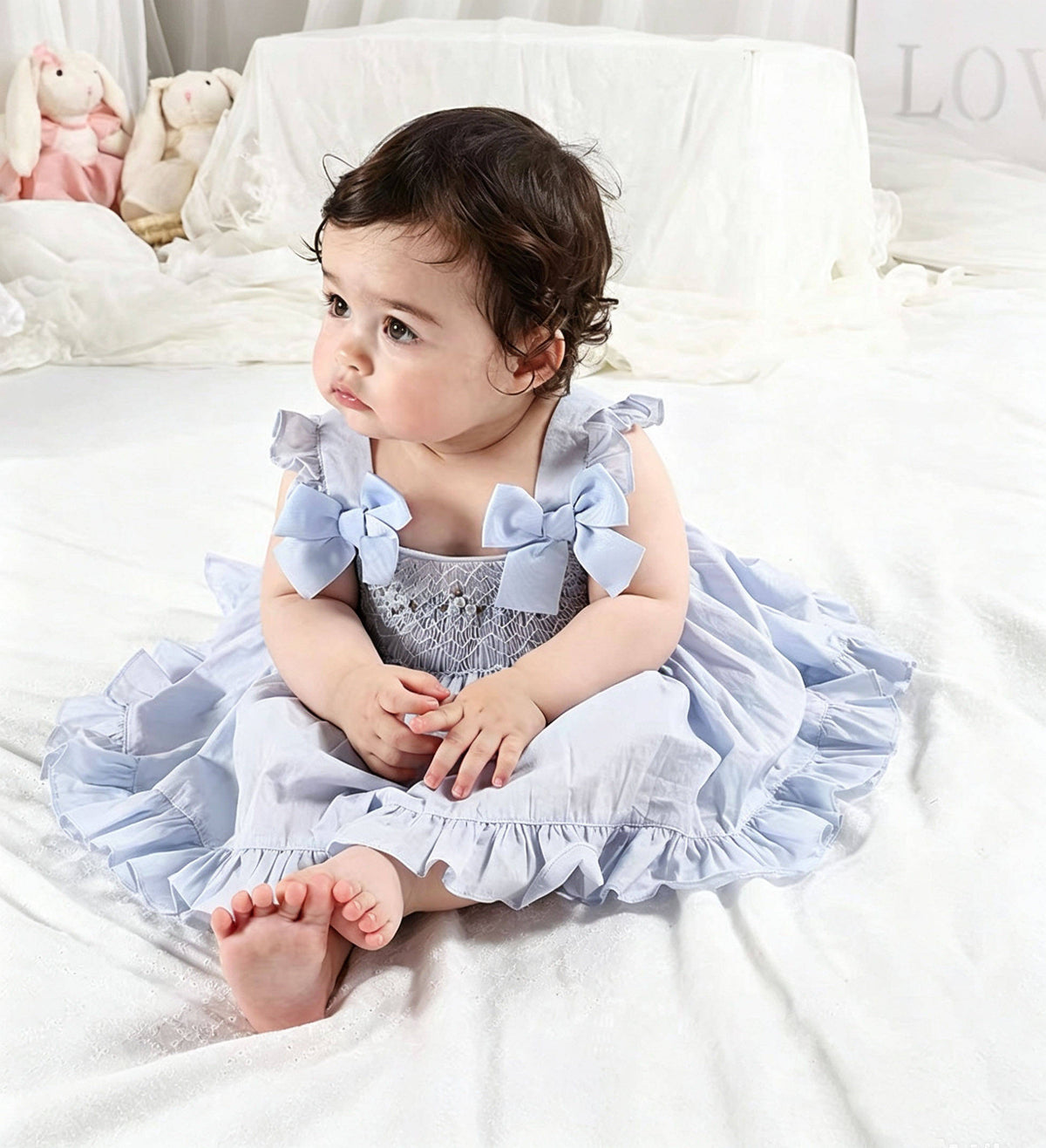 Girls' Summer Doll-style Top and Shorts Three-Piece Set