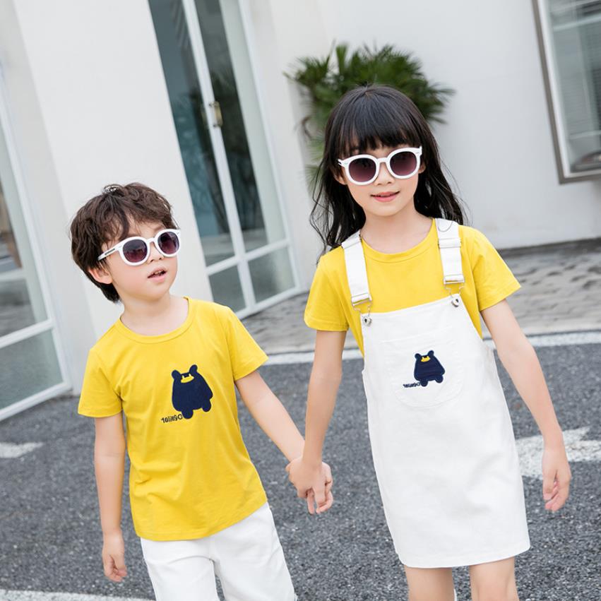 Été manches courtes parent-enfant T-shirt mère et fils mère fille costume occasionnel automne