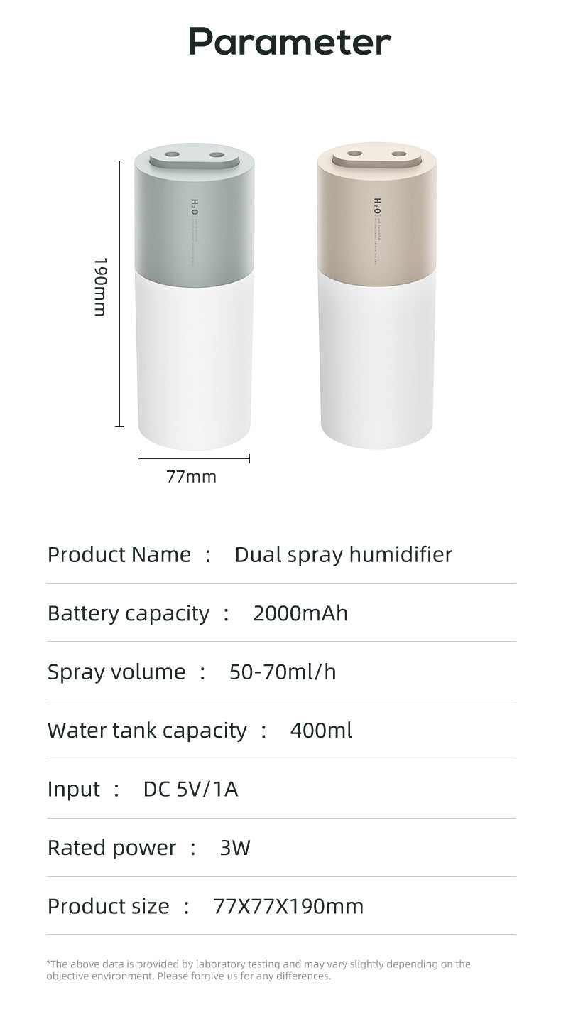 Humidificateur à double spray créatif