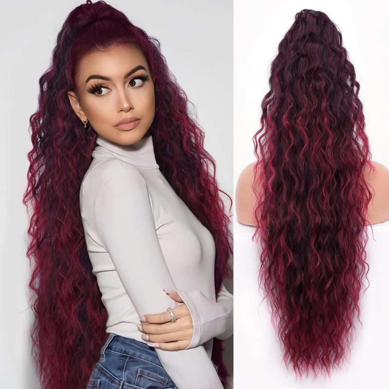 L'Europe et l'Amérique-style Grand Clip-in Long Wavy Ponytail Tiger-claw Long Curly Ponytai