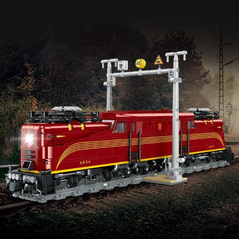 Rétro modèle de locomotive électrique rouge ornemental jouet d'assemblage bricolage éducatif pour garçons et fille