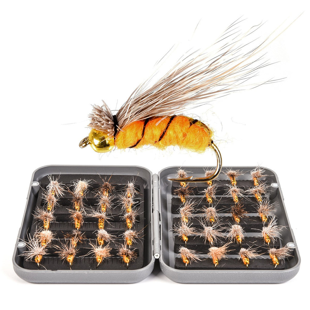 A6 Boxed Fly Hook Big Fur Fly Worm 40pcs Fishing Hook
