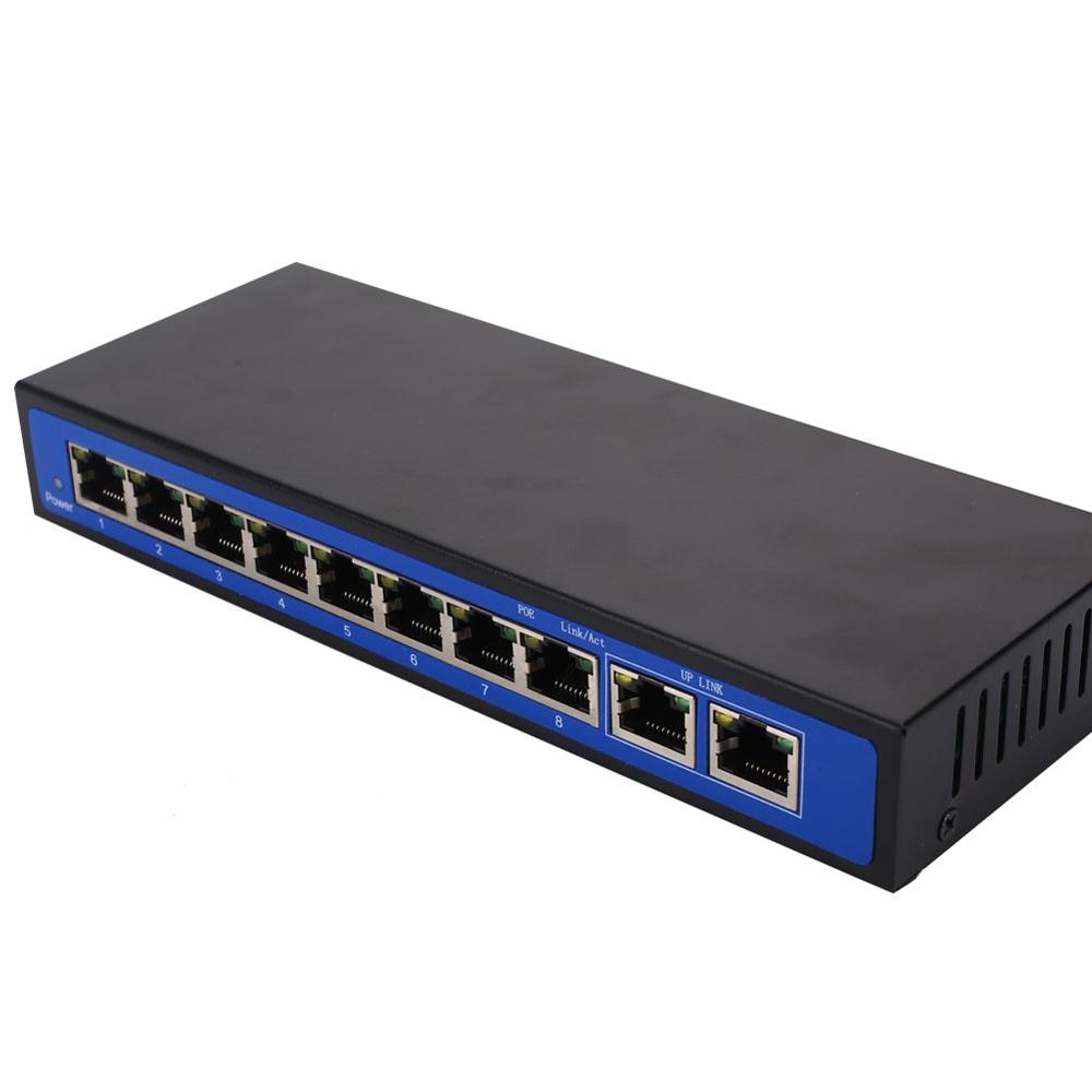 8+2 puissance 10 port 100M POE commutateur sans fil AP 48V alimentation externe