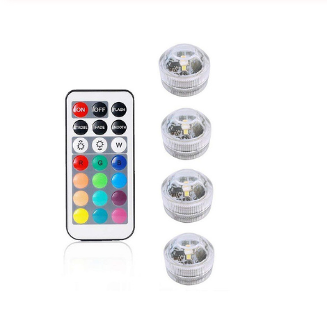 Télécommande lumière plongée 3CM diamant torsion couleur rouge vert bleu blanc chaud blanc w