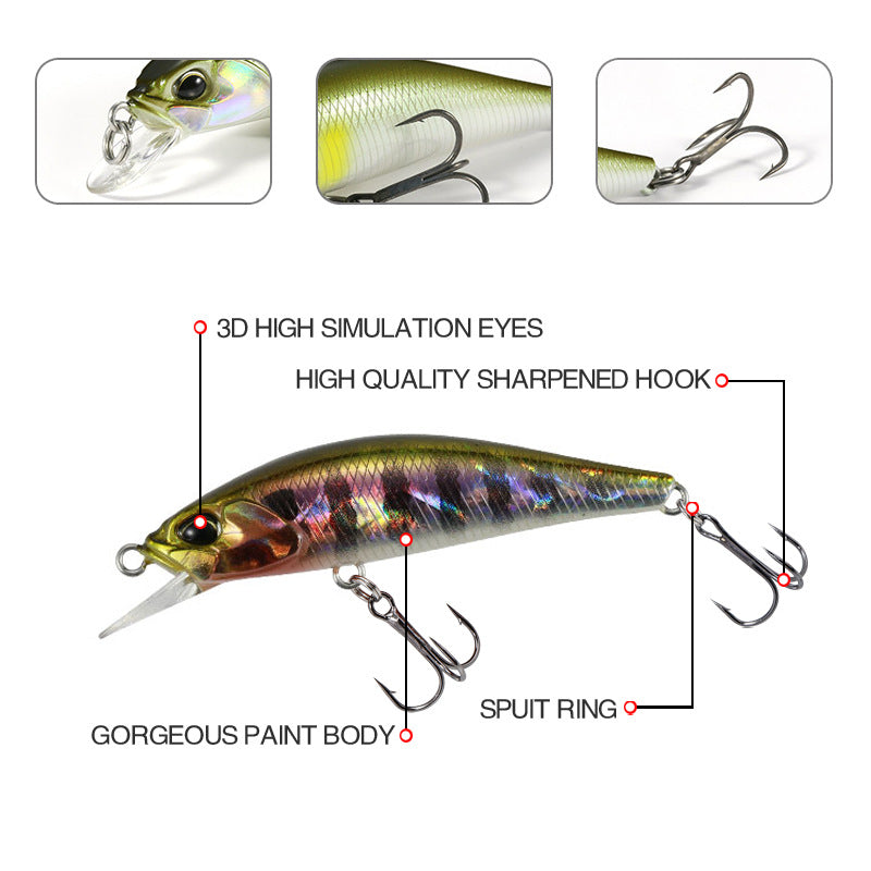 Lure Bait Micro-objet Fausse Bait Sinking Water Minnow Pêche en mer douce
