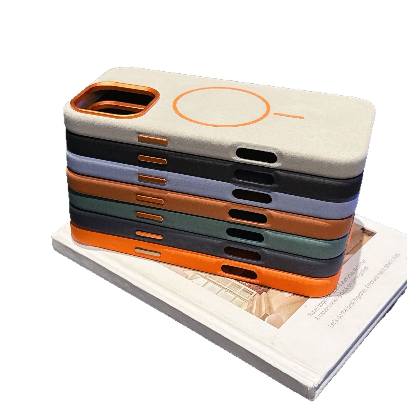 Éléphant Motif en cuir Cercle fin Aspiration magnétique Cas de téléphone
