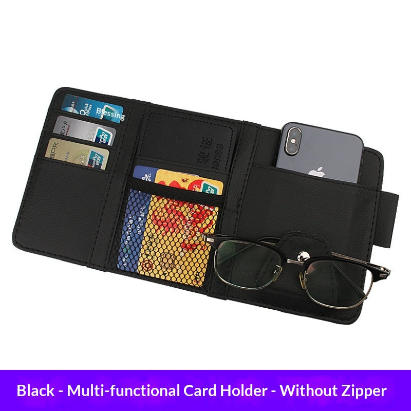 Zippered voiture carte d'affaires et porte-vitres
