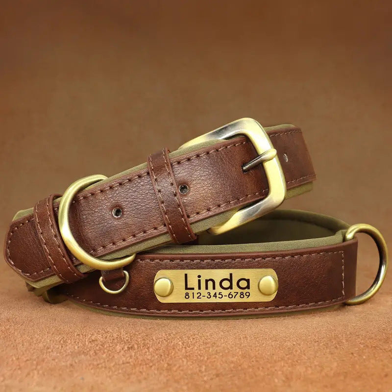 Collier de chien respirant Retro en cuir