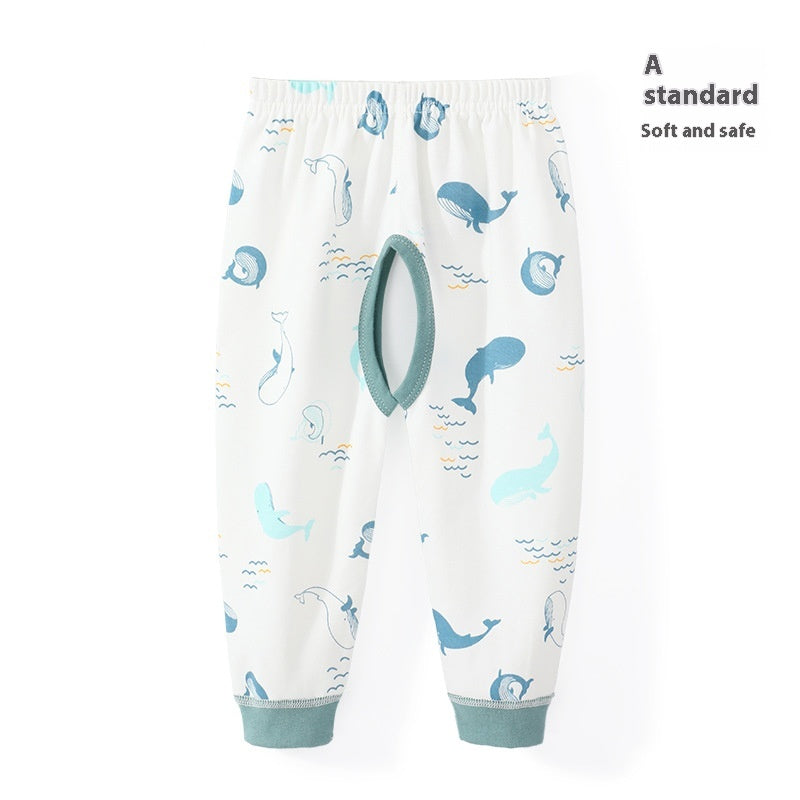 Garçon Pantalon à siège ouvert Pantalons Bébé Pantalon Pure Coton