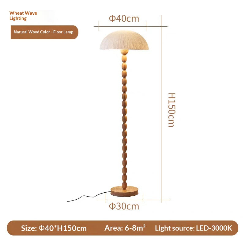 Lampe de sol en bois massif de style américain pour la chambre ou l'étude