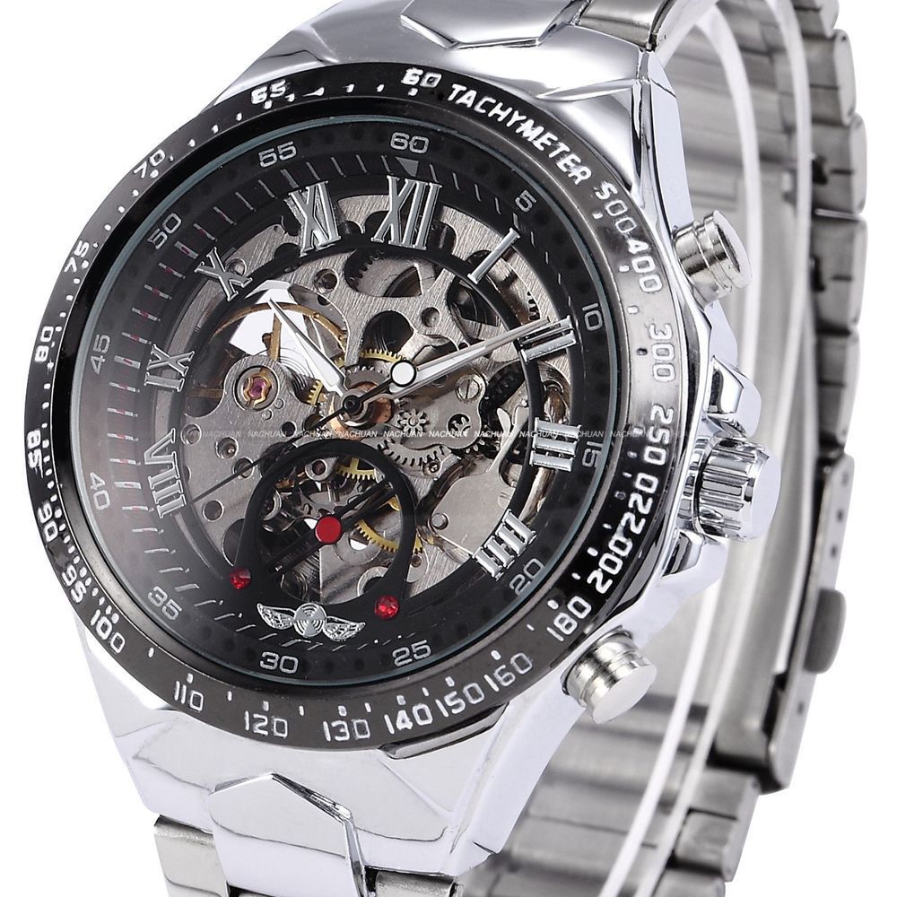 Personnalité homme All-steel Hollow Montre mécanique automatique