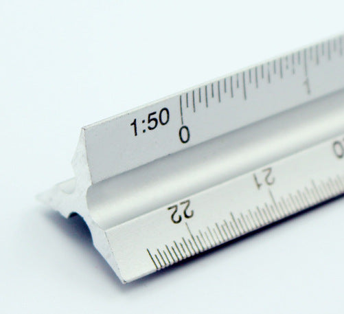 30cm Métal Silver Architect Technique Triangle Règle