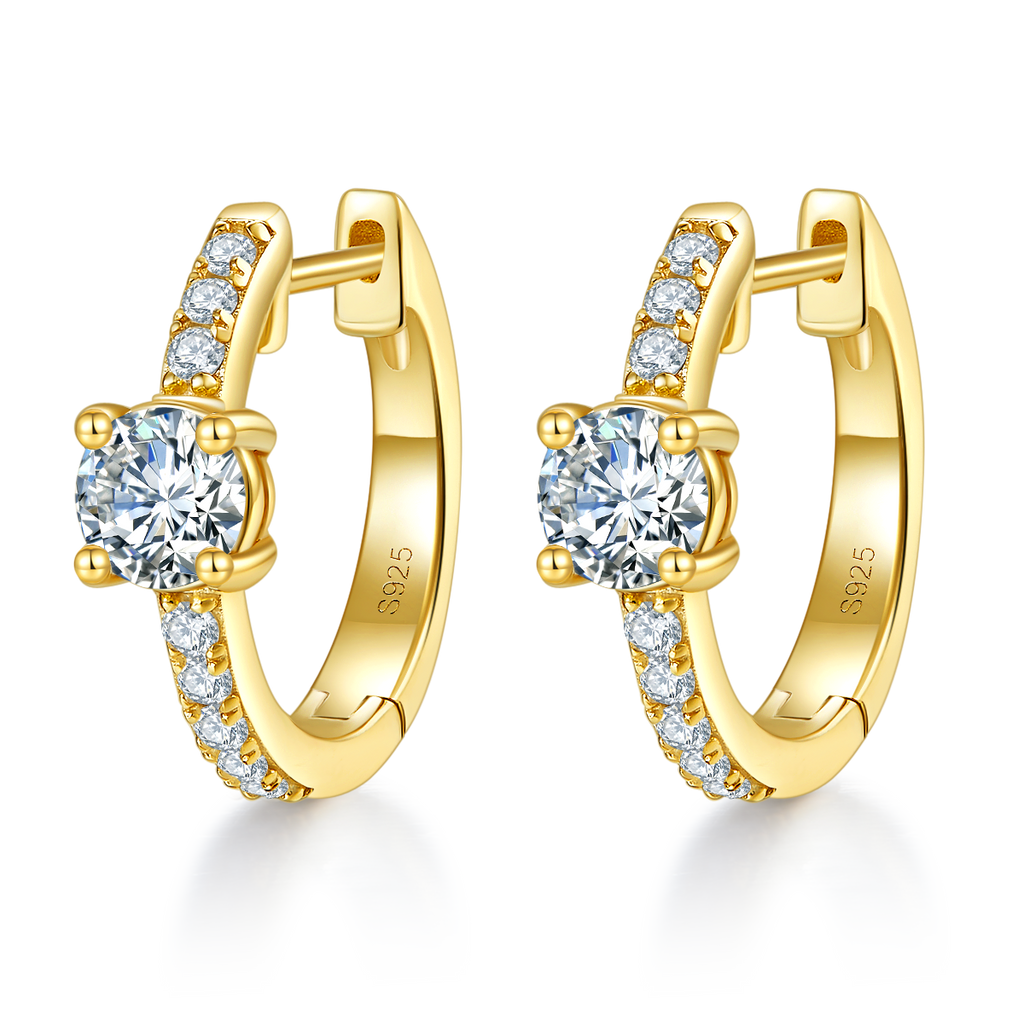 4.1g S925 Boucles d'oreilles en argent sterling de 5mm pour femmes Huggie Ho plaqué platine