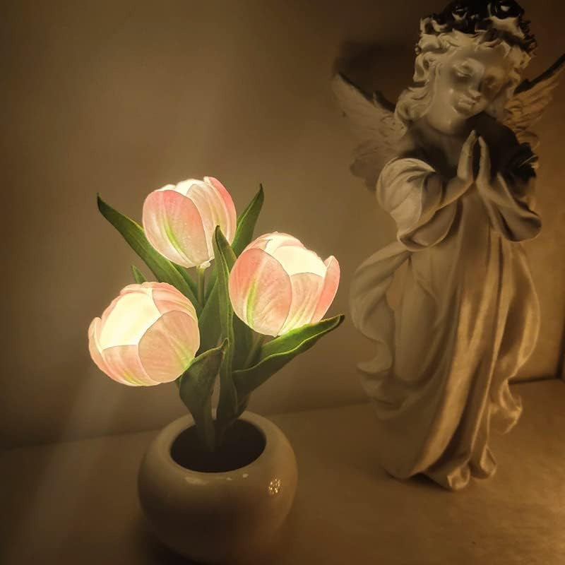 LED Simulated Tulip Night Light String pour les vases