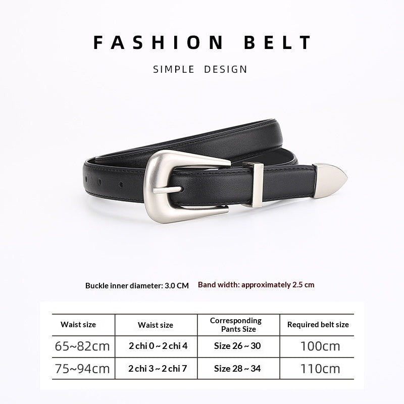Femmes Retro Mode Unisexe Versatile Ceinture en cuir carré
