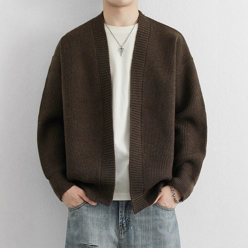 Retro style Loose-fit Casual Chic Versatile Knit Sweater Cardigan