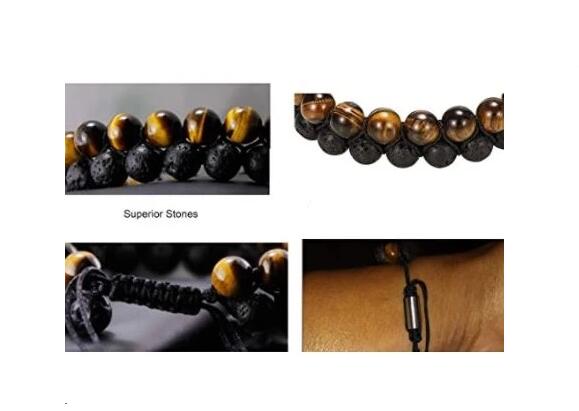Bracelet Tiger's Eye & Lava Stone