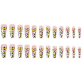 24 pièces de modèle long style cercueil modèle Leopard français style presse Acrylique Nail Gradi