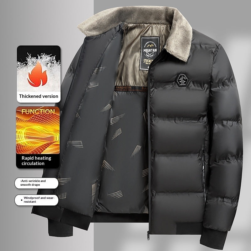 Manteau casual rembourré en coton pour les papas d'âge moyen