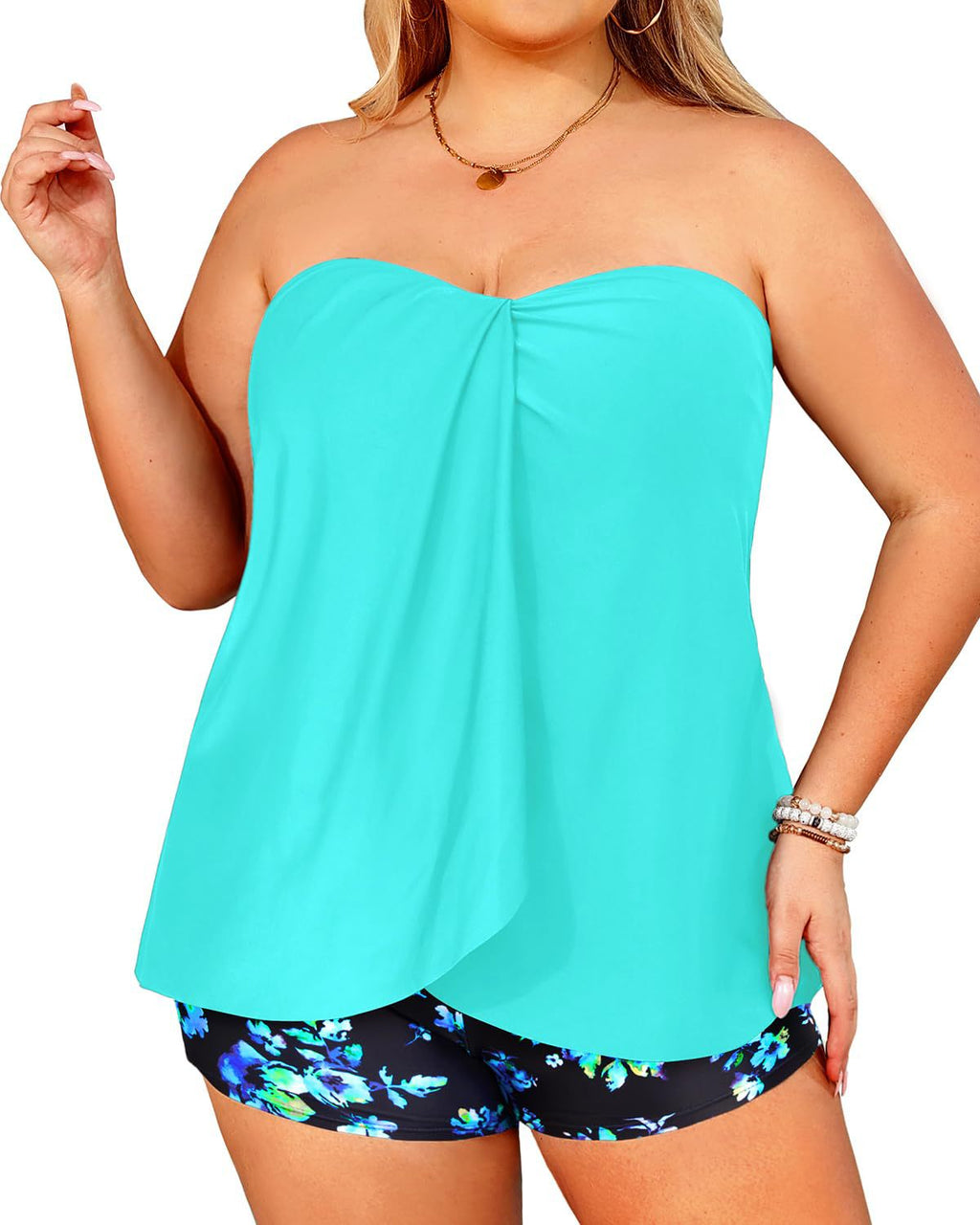 Leisure Resort Deux-pièces boxer de maillot de bain Slips Backless Halter Style