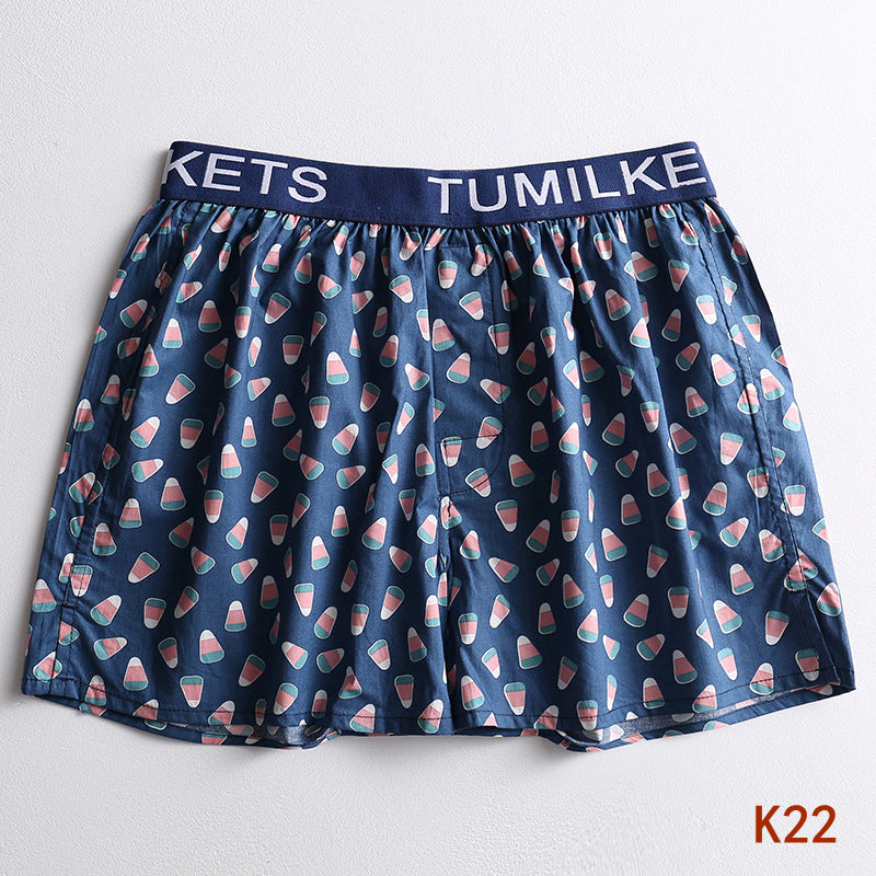 Short de boxeur imprimé homme Short de boxeur à la maison slips de boxeur en coton