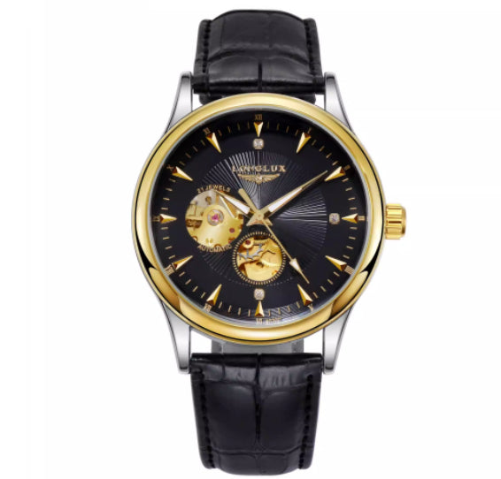 Montre en cuir véritable étanche avec un mouvement mécanique entièrement automatique