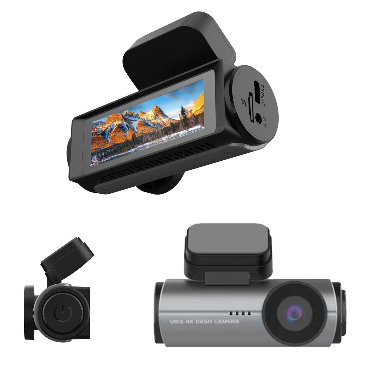 4K Ultra WiFi Car Dash Cam 4K+1080P Front and Rear