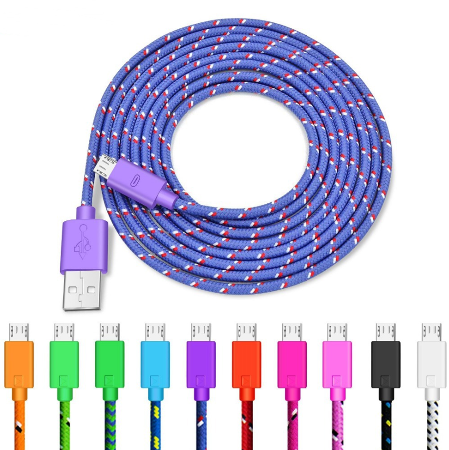Câble de données en tissu de nylon tissé