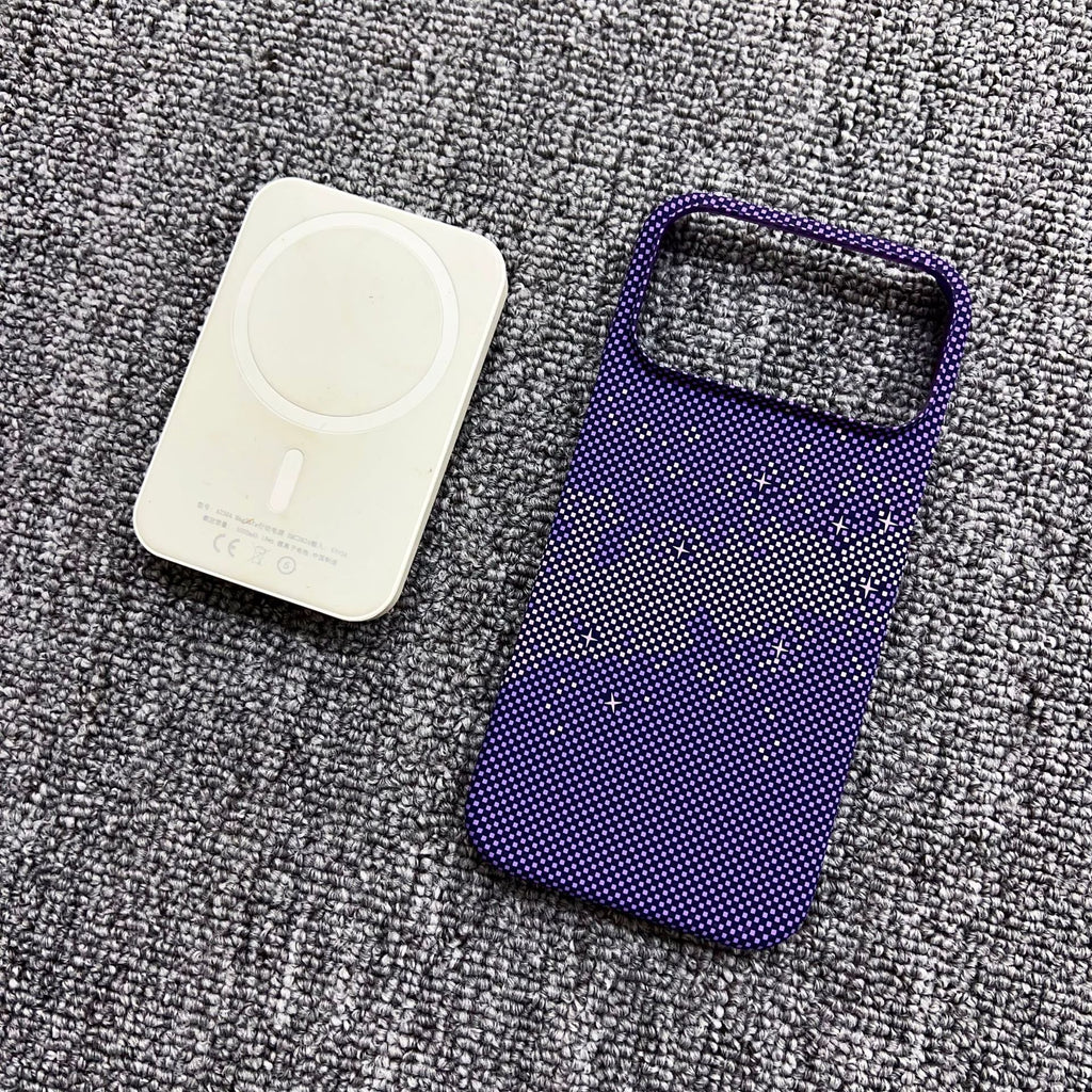 Boîtier de téléphone magnétique en fibre de carbone Kevlar