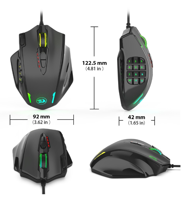 Red Dragon M908 Macro à une seule poignée définit la souris
