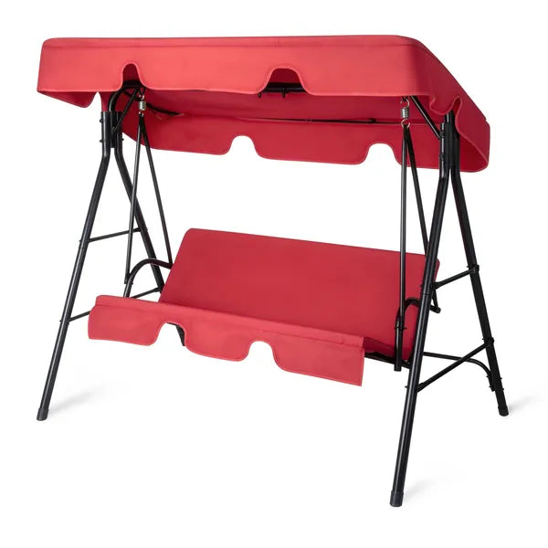 68x43x60 Inch Style KD rouge avec Coussin Canopy Fer Oxford Cloth 250kg Set d'échangisme en fer