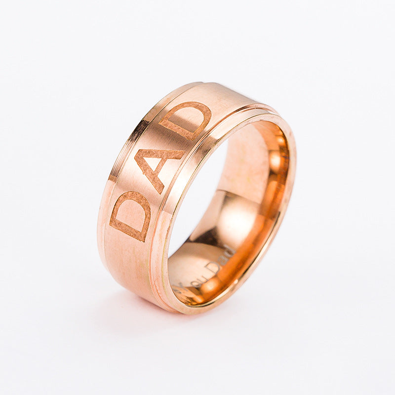Anneau monogramme en acier titane