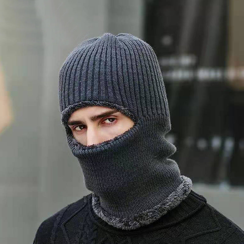 Hiver Chaud Unisexe Dome Brimless Terry Protection du cou Épaisseur Chapeau plat en maille