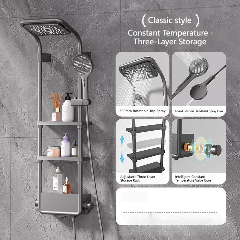 Thermostatique Digital-display Back Massager Salle de bain domestique Table de douche pour le bain et