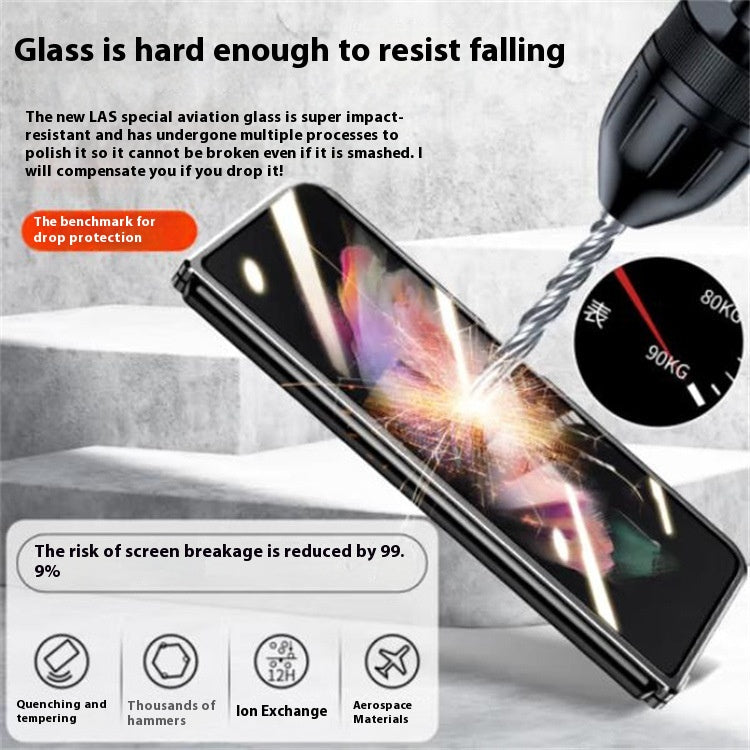 Étui de téléphone pliant à aspiration magnétique en verre entièrement enveloppé