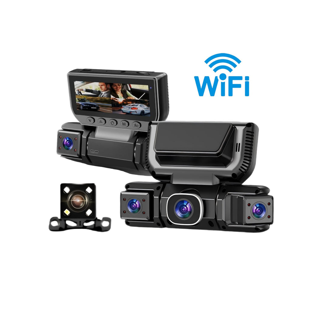 5G WiFi Dash Cam 4 Channel 360 Front Rear Interior DashCam