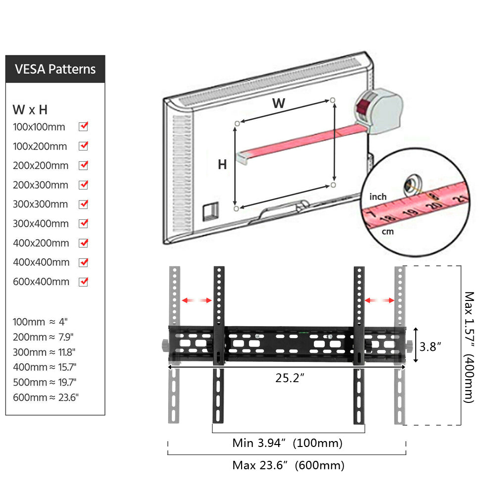 Support TV TMW003S Capacité de charge 50kg