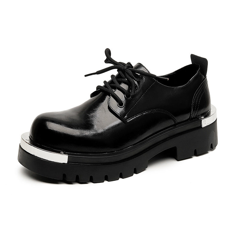 Chaussures en cuir pour hommes à semelle épaisse et mode