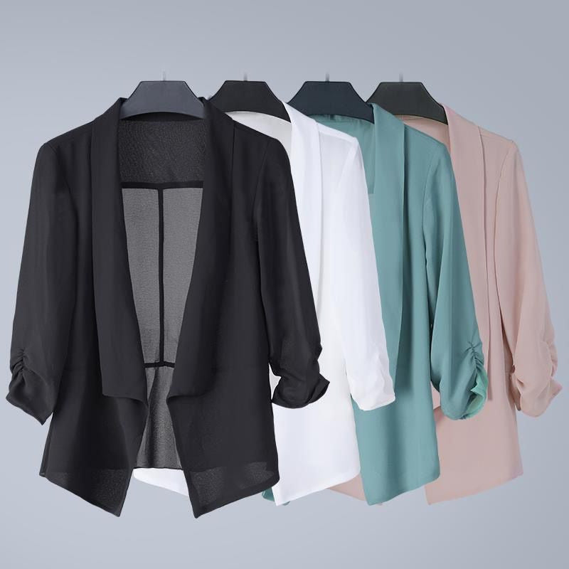 Châle-style Sun-protective Top Solid-colore Loose-fit Casual Versatile Cardigan Veste