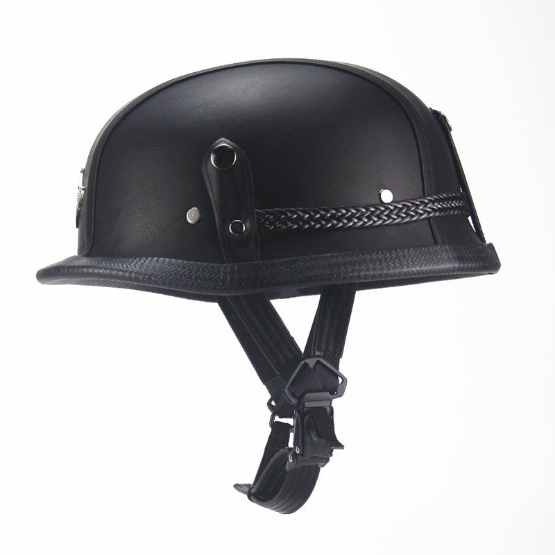 Casque à fourrure manuel moto rétro