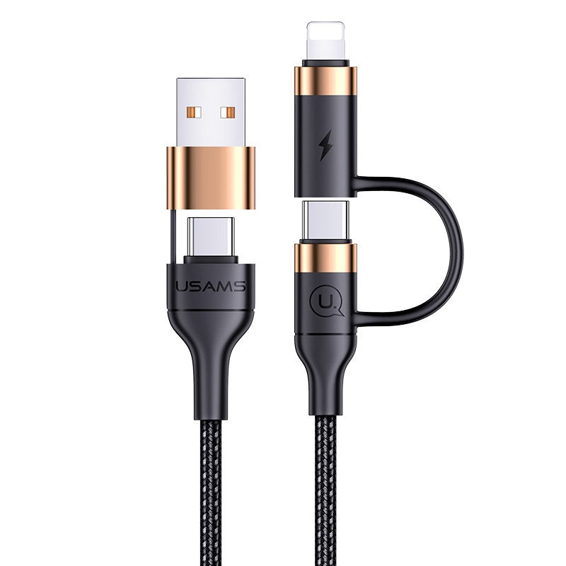 Câble de données à charge rapide PD de quatre en un Deux à deux téléphones portables de recharge universels