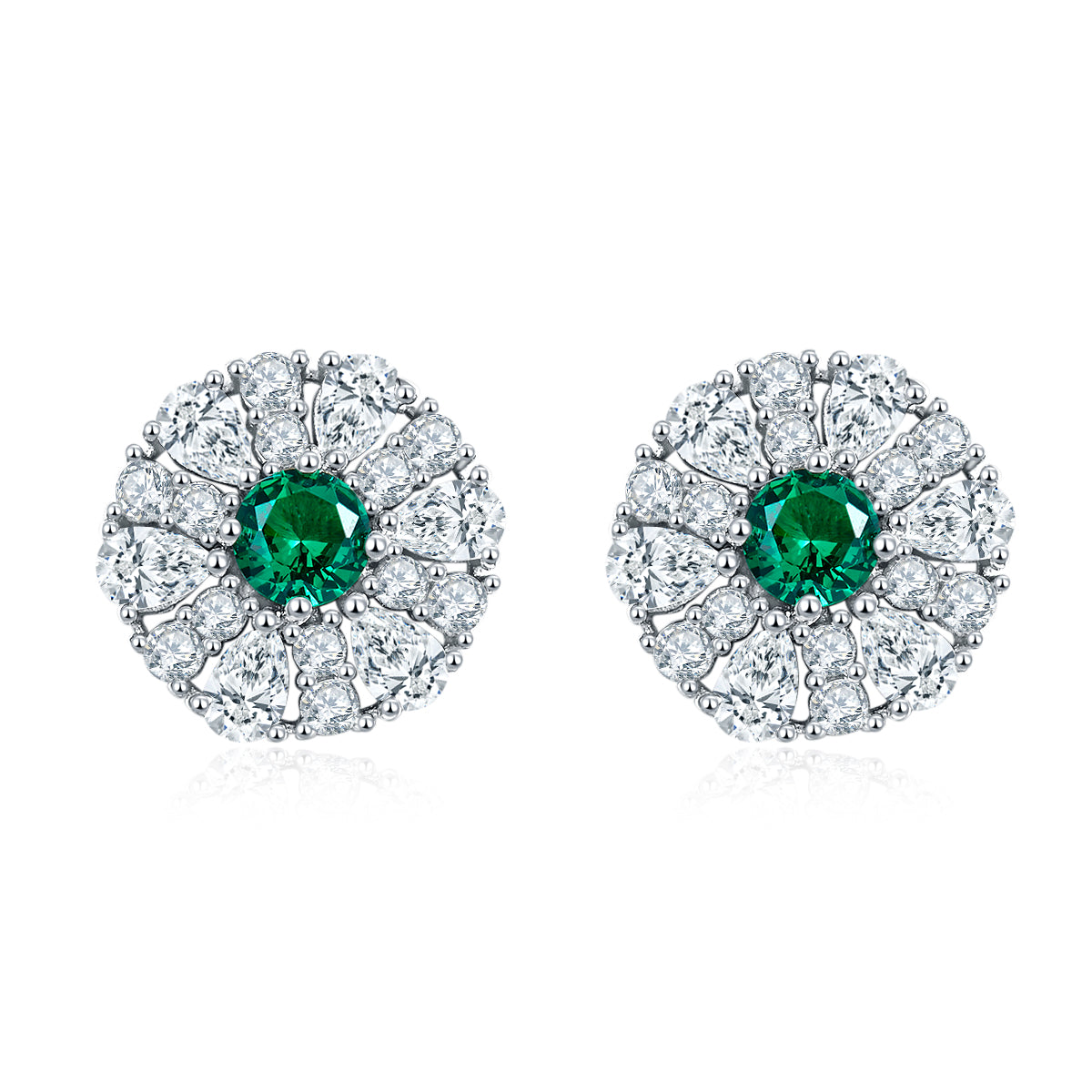 S925 Boucles d'oreilles en cluster en argent sterling