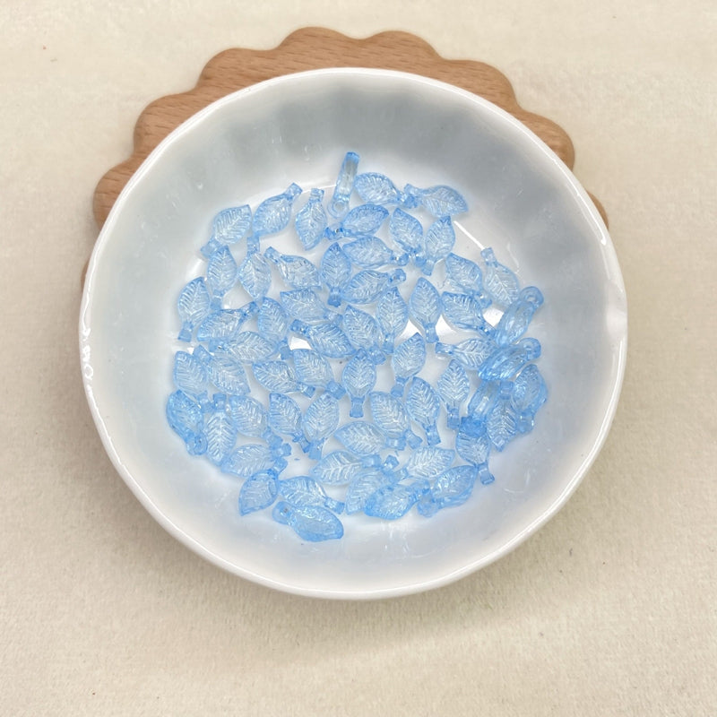 Tiny Translucent Acrylic Leaf Charms