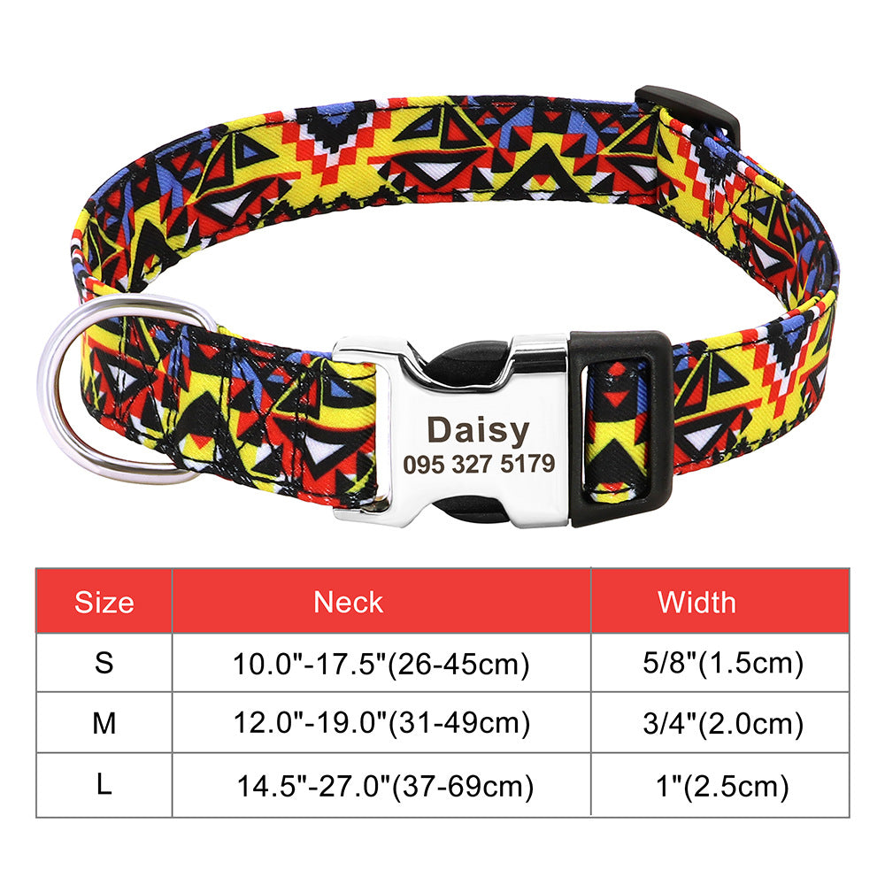 Collier de chien réglable en nylon Chiens personnalisés