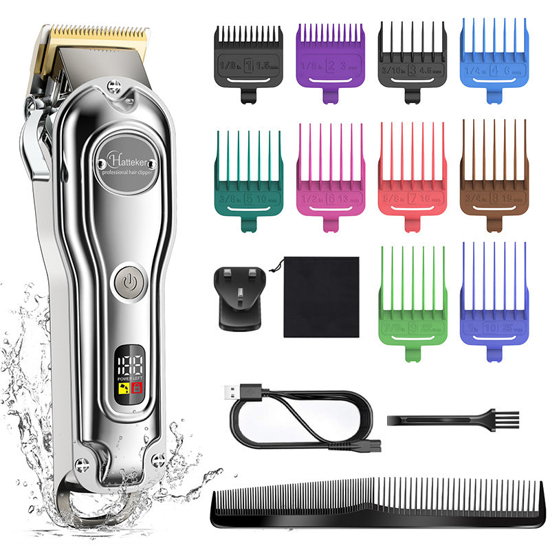 Ciseaux de cheveux Machine en métal Intelligent LED écran LCD Salon de cheveux Lavage Clippe électrique