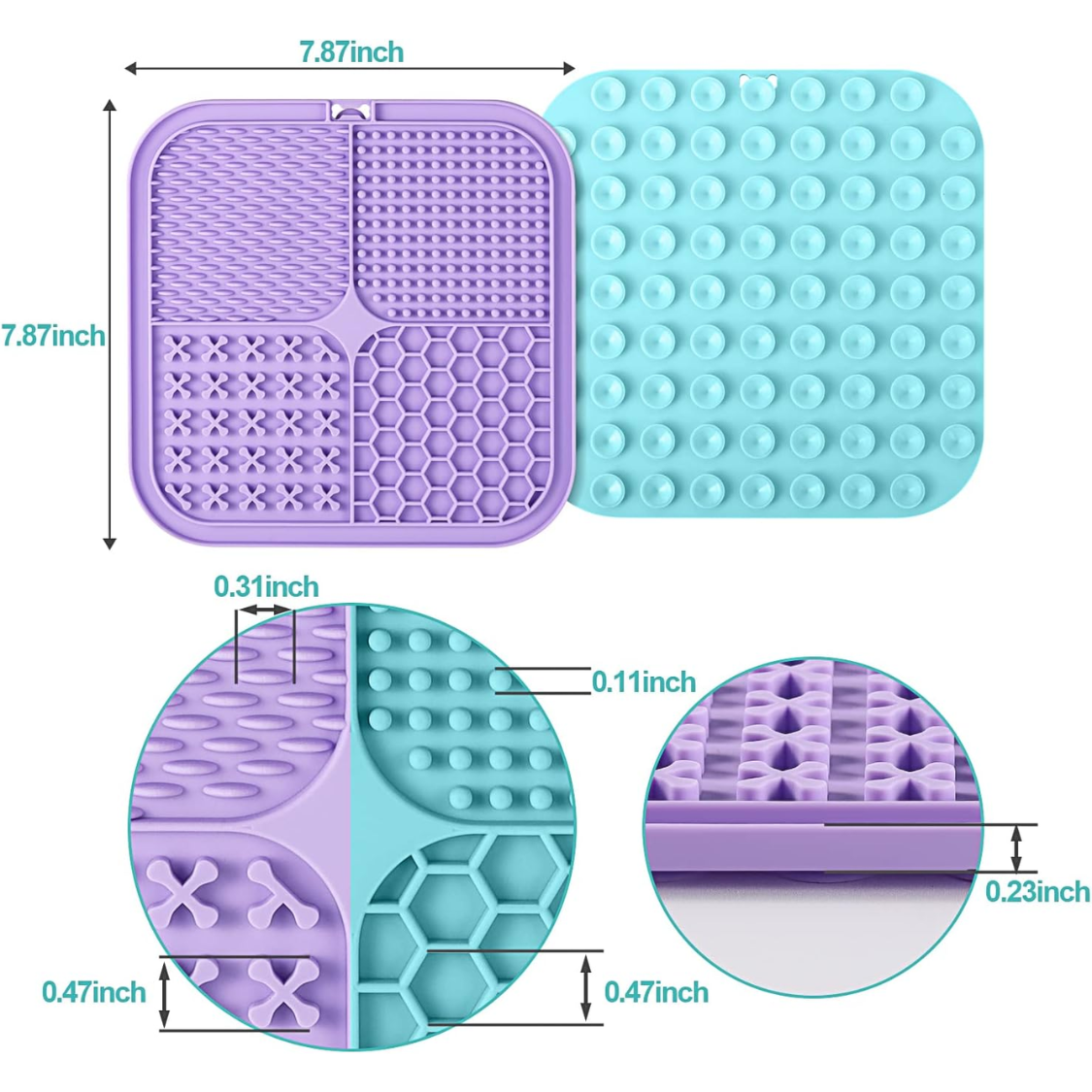Dog and cat lick mat, pack of 2 with suction cups