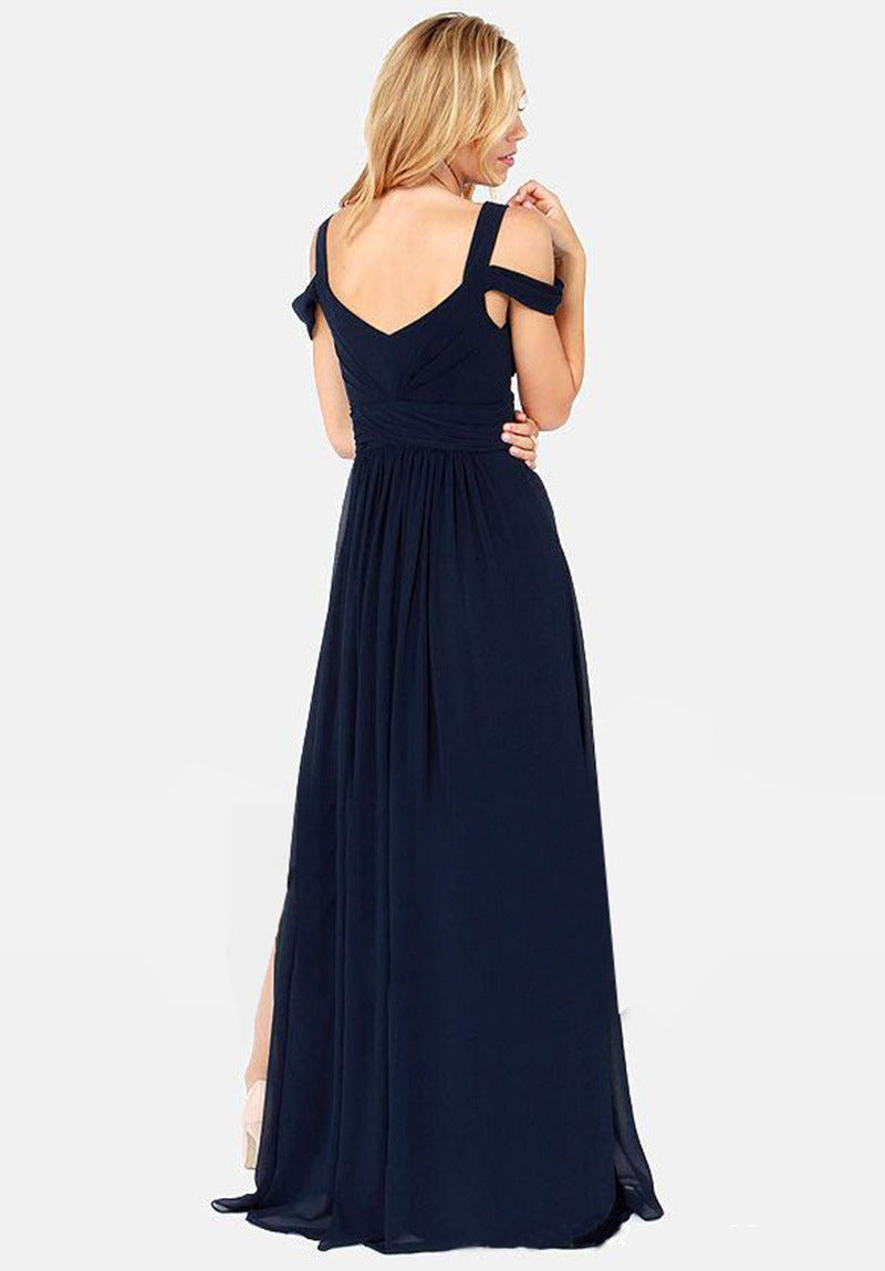 Longueur du sol Élégant style grec Robe plissée