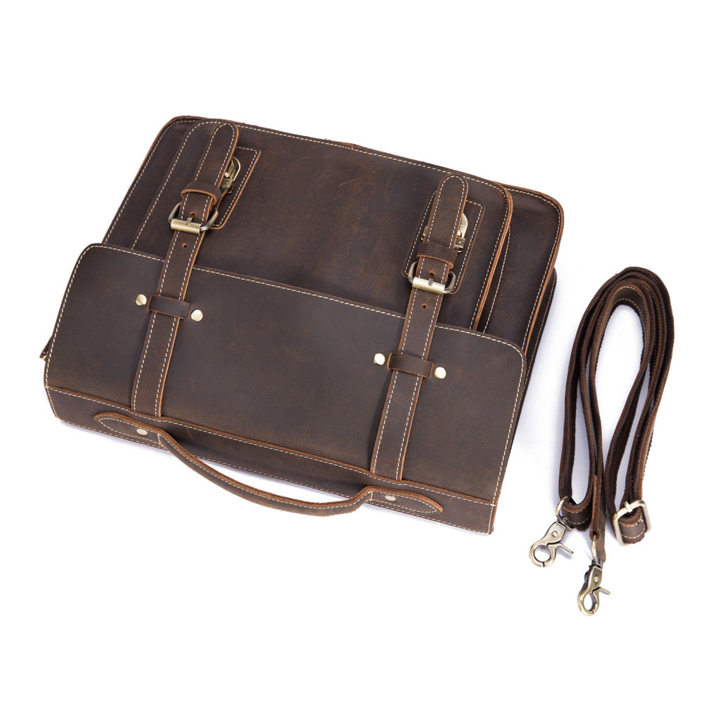 Men's first layer horsehide handbag