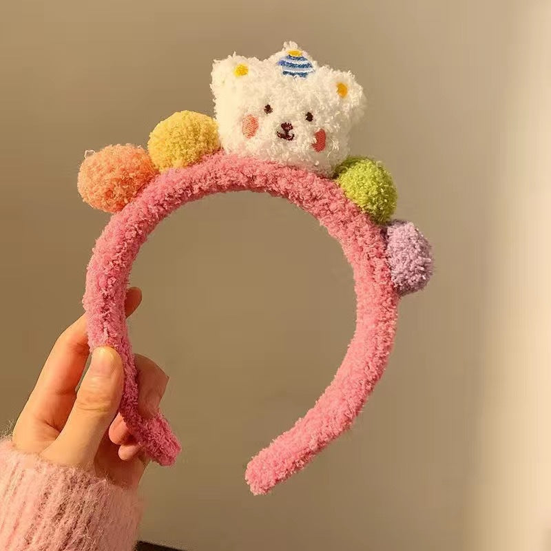 Bandes de cheveux mignons de lavage du visage Tête de dessin animé femelle Bande de cheveux Bande de tête Appliquer